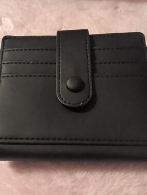 Compact Black Snap Wallet